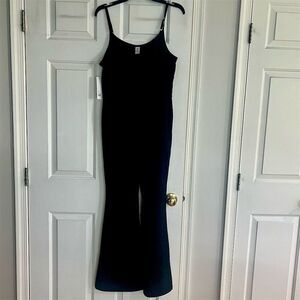 Women's Black Sleeveless Flare Jumpsuit Size L Casual